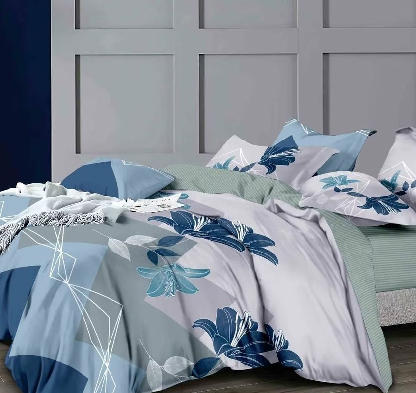 Microfiber темный цвет напечатал геометрическую крышку одеяла установило 4 100% полиэстер частей