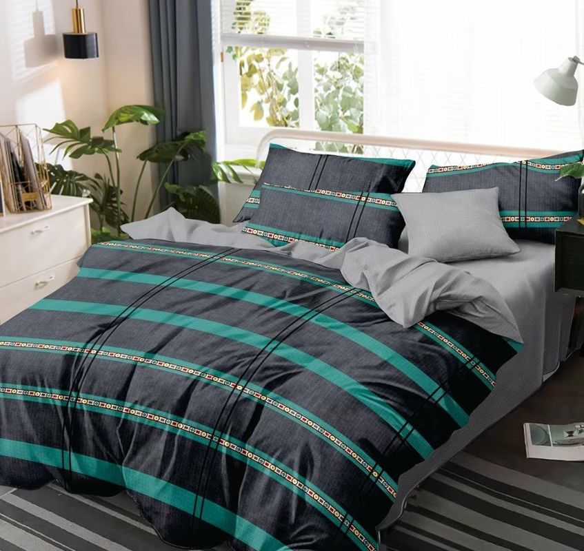 Microfiber темный цвет напечатал геометрическую крышку одеяла установило 4 100% полиэстер частей